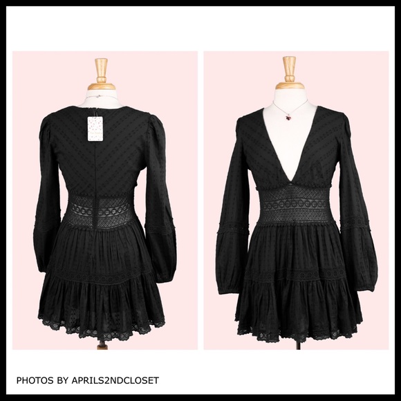 FREE PEOPLE BOHO LONG SLEEVES MINI DRESS A3C - Picture 11 of 16